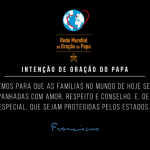 Em julho, Francisco pede aos fiéis que rezem pelas famílias